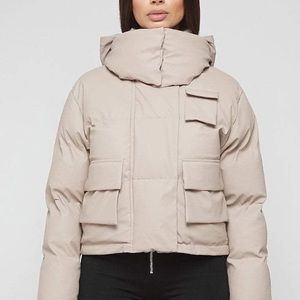 Maniere De Voir Beige Puffer Jacket